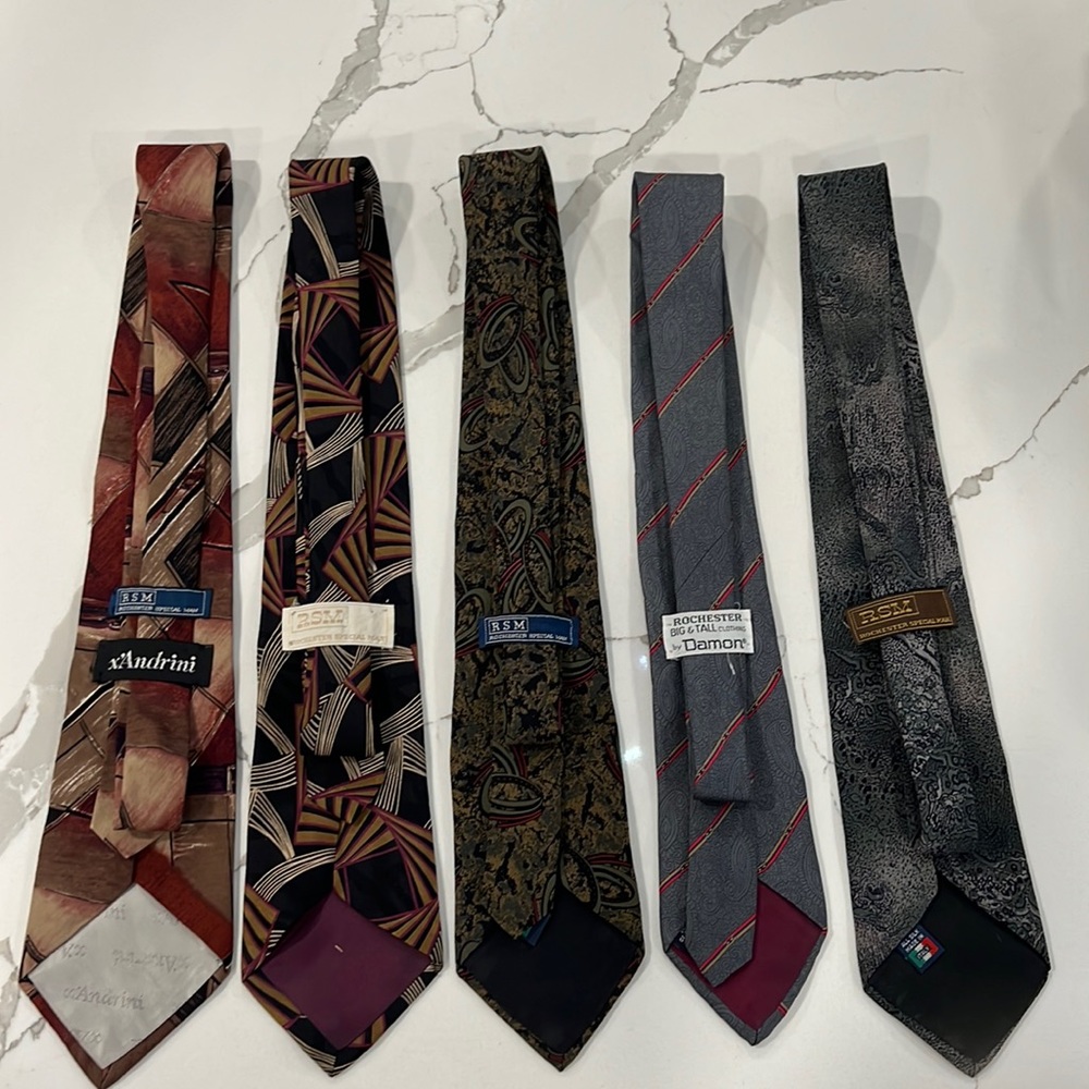 Set of 5 Rochester Special Man vintage ties-all silk